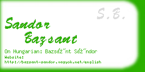 sandor bazsant business card